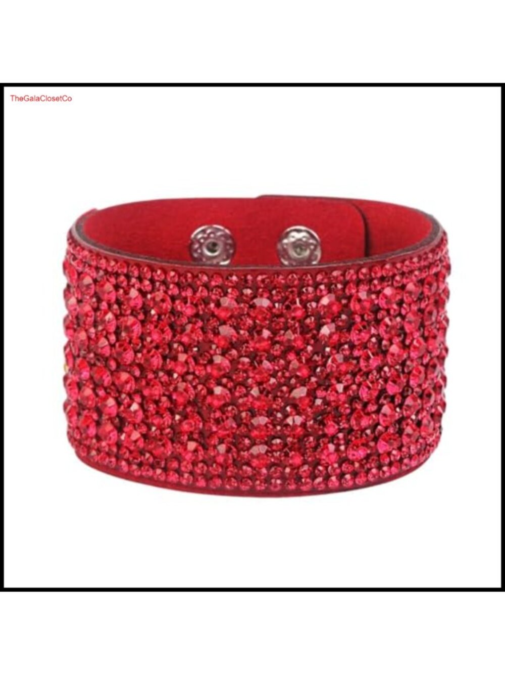 Leather Rhinestone Wide Edge Wrap Cuff Bracelet Boho Charm Bangle